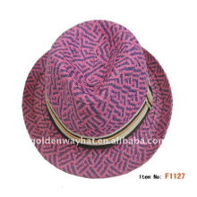 2012 Womens straw fedora hat with high quality for party hat